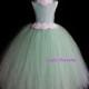 Mint satin corset top flower girl dress/ Satin corset dress/Wedding Flower girl dress - Hand-made Beautiful Dresses