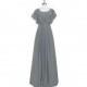 Steel_grey Azazie Lily - Illusion Floor Length Back Zip Chiffon Dress - Simple Bridesmaid Dresses & Easy Wedding Dresses