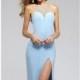 Cloud Blue Jewel Neck Beaded Jersey Gown by Faviana - Color Your Classy Wardrobe