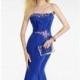 Electric Blue Pleated Mermaid Gown by Alyce Black Label - Color Your Classy Wardrobe