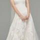Watters Lyric Strapless Lace Drop Waist Gown 