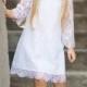 Boho flower girl dress, Flower baby  dress, White lace girl dress, lace girl dress, Country flower girl dress, Baptism dress, white dress