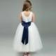 Navy Flower Girl Dress -- Floor Length Flower Girl Dress -- Tulle Flower Girl Dress