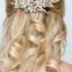 GAIA Flower Silver Pearl Wedding Hair Comb Rhinestone Bridal Hair Jewelry Crystal Headpiece