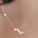 Wonder Cute Crystal Star Floating Pendant Necklace In Silver