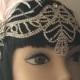 Gatsby headpiece/1920s headpiece/flapper headpiece/Bridal headpiece/Rhinestone headpiece/Wedding accessories/Ostrich/hair accessories/Fiona