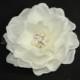 BP6-PI - BEST Seller - Bridal Petite Gardenia  Hair Flower with Swarovski Pearls and Crystals Center. Bride.Hairpiece