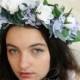 Bluebird- Flower crown / hair circlet - blue and white flowers. Roses, hydrangea and foliage hair flowers.