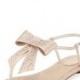 Embellished Satin Flat Bow Sandal