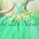 Emerald Green Dress Gold Dress Flower Girl Dress Princess Dress Tulle Dress Lace Dress Wedding Dress Birthday Dress Tutu Dress Girls Dress