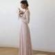 Oscar Sale Pink Wrap Floral Lace Long Sleeve Gown with a Train 1151