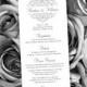Printable "Silver" Wedding Menu Template in "Grace" Design Editable Word.doc Instant Download ALL COLORS Available DIY You Print