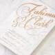 Rose gold Marble, Diana the rose gold and marble wedding invitation, vellum invitation, marble invites, calligraphy invite, rose gold foil