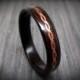 Steam Bent-Wood Ring, Macassar Ebony with Twisted and Hammered Copper Wire Inlay. Captivating and extremely durable ring for everyday wear