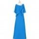 Ocean_blue Azazie Lucille MBD - Side Zip Floor Length Chiffon Scoop Dress - Simple Bridesmaid Dresses & Easy Wedding Dresses
