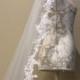 High quality beautiful long veil with lace at the edge cathedral lenght