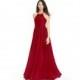Burgundy Azazie Kailyn - Halter Chiffon Strap Detail Floor Length Dress - Charming Bridesmaids Store