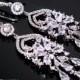 Crystal Bridal Earrings, Cubic Zirconia Chandelier Earrings, Wedding CZ Dangle Earrings, Sparkly Crystal Earrings, Prom Crystal Jewelry - $39.50 USD