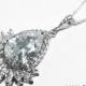 Cubic Zirconia Bridal Necklace, Large Teardrop Crystal Necklace, Wedding Clear CZ Necklace, Bridal Sparkly Crystal Pendant, Prom CZ Necklace - $34.50 USD