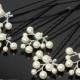 Pearl Bridal Hair Pins, Swarovski Ivory Pearl Hair Pieces, Set of 5 Wedding Pearl Hair Pins, Bridal Hair Jewelry, Bridal Hair Accessories - $26.90 USD