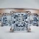 A Perfect 14K Rose Gold 1.6CT Princess Cut Russian Lab Diamond Journey Ring