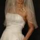 wedding veil  2 layer 30" long elbow length with satin ribbon corded 1/8"