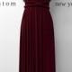 Burgundy Wine Red LONG Floor Length Ball Gown Infinity Dress Convertible Formal Multiway Wrap Dress Bridesmaid Dress Evening Christmas Party
