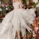 Galia Lahav Fall/Winter 2018 Ruffle Ivory Tulle Asymmetrical Vogue Short Sleeves Off-the-shoulder Ball Gown Dress For Bride - Stunning Cheap Wedding Dresses