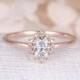 Vintage engagement ring Oval Moissanite engagement ring rose gold diamond halo wedding Jewelry Anniversary Valentine's Day Gift for women