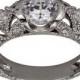 Vintage Ring 1 Carat Engagement Rings Art Deco Ring Filigree Ring In 14K White Gold