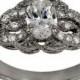 Art Deco Diamond Engagement Ring 1ct Oval In Filigree & Milgrain Diamond Ring