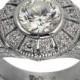 Diamond Engagement Ring Art Deco Ring 1.00ct Milgrain And Filigree In 14k Gold