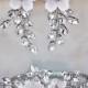 KORINNA Wedding Crystal White Flower Jewelery Set Bridal Earrings And Bracelet