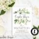 Greenery Couple Shower, Couples Shower Invitation, Botanical Couples Shower, Printable Invitation, Editable Invitation, Instant Download