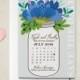 Calendar Save The Date Magnet - Calendar and Mason Jar Wedding Save the Date Magnet - Custom Colors Save the Date