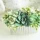 Green Succulent Comb Plants Arrangement Succulent Jewelry Wedding Birthday Wedding Bridal Bithday Gifts Succulent Style Succulent gift