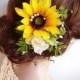 sunflower hair clip, sunflower hair comb, yellow flower hair clip, sunflower wedding, rustic wedding hair accessories, yellow headpiece
