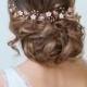 KORE Blush Rose Gold Bridal Flower Tiara Crown Flower Girl Headband