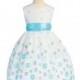White/Aqua Multicolored Polka Dot Embroidered Organza Dress Style: D3840 - Charming Wedding Party Dresses