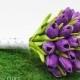 Purple Real Touch Tulip Wedding Bouquet - Ready for Quick Shipment 2 Dozen Tulips Customize Your Wedding Bouquet - Bridal Bridesmaid Bouquet