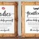 Wedding bathroom basket signs - womens and mens hospitality basket - his and hers bathroom signs - help yourself - printable 8x10 and 5x7
