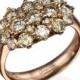 Rose Gold Engagement Ring, Promise Ring Rose Gold, Vintage Wedding Ring, 14k Gold Ring, Champagne Ring, Cocktail Ring, Diamond Ring