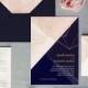 Prism - Luxury Wedding Invitation - Silver, Gold or Rose Gold foil. Featuring sparkling pearl card or real metallic foil. Diamonds geometric