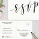 RSVP Postcard, Rsvp Card, Rsvp template Editable, Calligraphy Rsvp Printable, Rsvp, DIY Wedding Rsvp Template, PDF Instant Download AB520