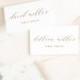 Wedding Place Card Template, Printable Escort Cards, Rustic Calligraphy, Word or Pages, Mac or PC, Instant DOWNLOAD