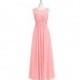 Flamingo Azazie Gigi - Floor Length Illusion Scoop Chiffon Dress - Charming Bridesmaids Store