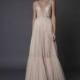 Muse by Berta Fall/Winter 2017 ANNABEL Aline Sweep Train Sleeveless Sexy Illusion Blush Tulle Embroidery Bridal Gown - Rich Your Wedding Day