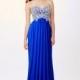 Jovani Blue Empire Waist Chiffon Dress JVN36850 -  Designer Wedding Dresses