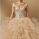Nude Curled Ruffle Ballgown by Vizcaya by Mori Lee - Color Your Classy Wardrobe