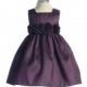 Plum Flower Girl Dress - Taffeta Dress w/ Flower Cummerbund Style: D3030 - Charming Wedding Party Dresses